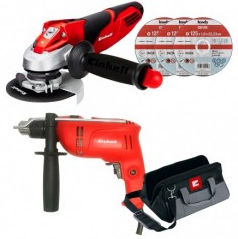 COMBO DE TALADRO PERCUTOR DE 1/2" REF-TH-ID 550 + PULIDORA DE 4.1/2" REF-TE-AG 115/750DP + MALETIN + 3DISCOS