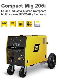 EQUIPO MIG COMPACMIG 215 I RTW 220VOLT- 1PH CON RUEDAS PARA PROCESOS MIG/MAG Y ELECTRODO