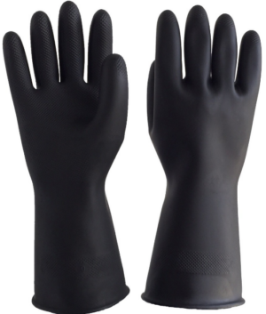 GUANTE CAUCHO NEGRO FERROCONSTRUCTOR CALIBRE-30 EN T-8", ESPECIAL PARA TRABAJO PESADO