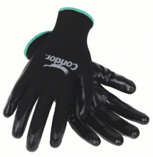 GUANTES DE NYLON NEGRO RECUBIERTO EN NITRILO COLOR NEGRO T-S * PAR
