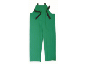 PANTALON CON PECHERA CON TIRANTAS EN PVC COLOR VERDE RESISTENTE AL FUEGO EN TALLA- XL